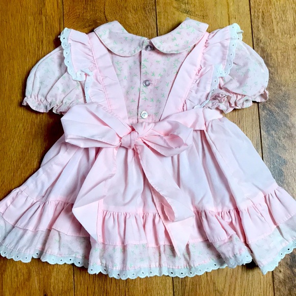 Vintage Polly Flinders Apron Smocked Floral Dress - Picture 5 of 6